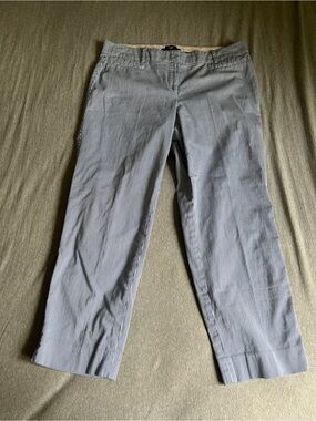 Talbots Blue and White Pinstripe Crop Pants